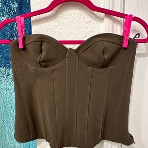 Zara Dark Brown Corset Top
